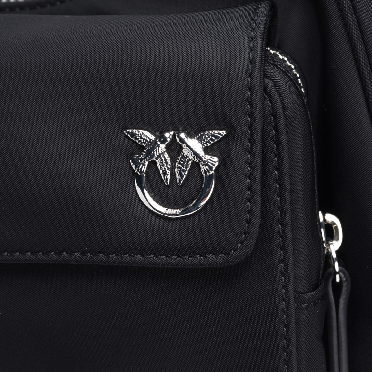 Pinko Borsa a spalla Cargo Nero Limousine Shiny Nickel - 4