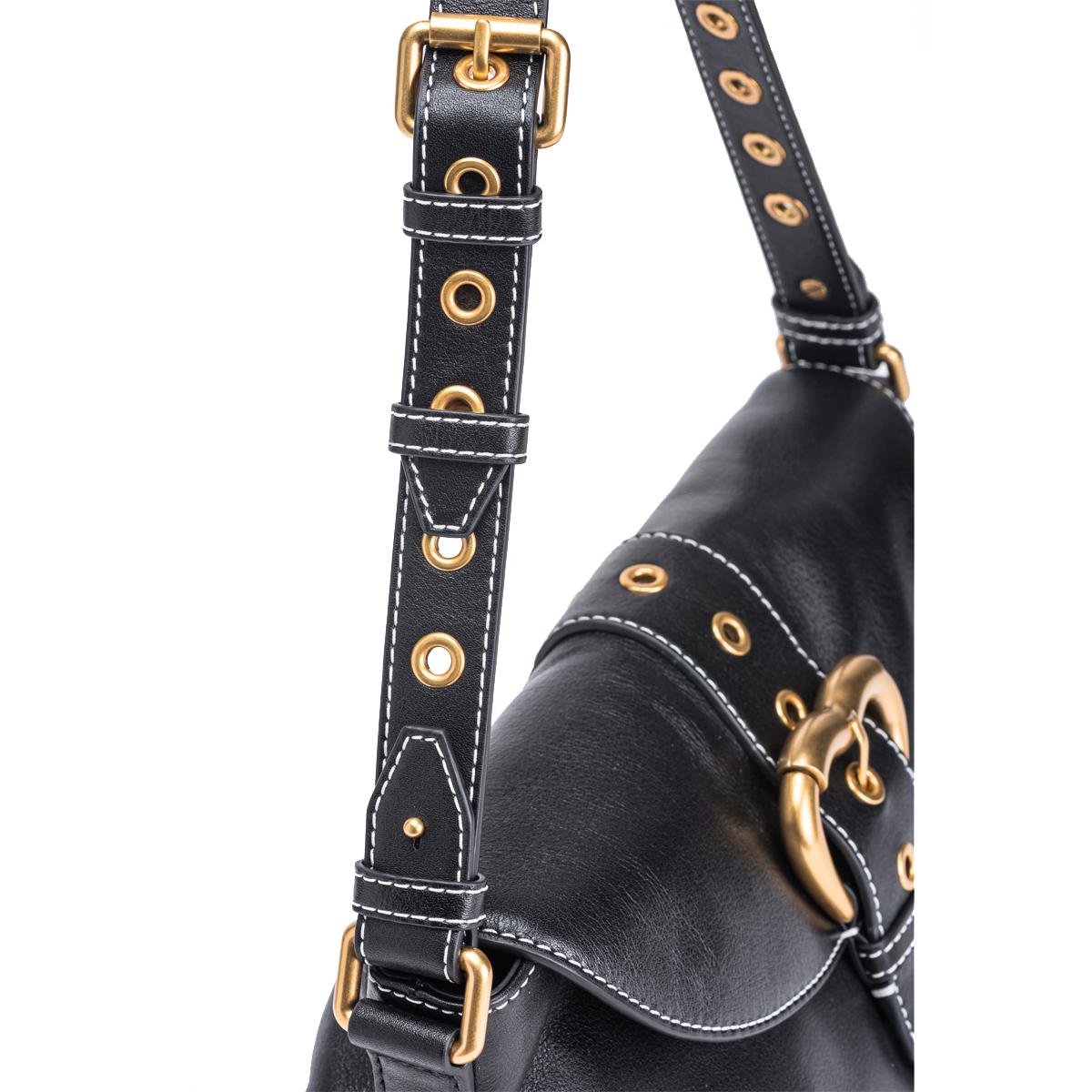 Pinko Borsa a spalla Jolene Classic Nero Antique Gold - 4 Pinko Borsa a spalla Jolene Classic Nero Antique Gold - 4