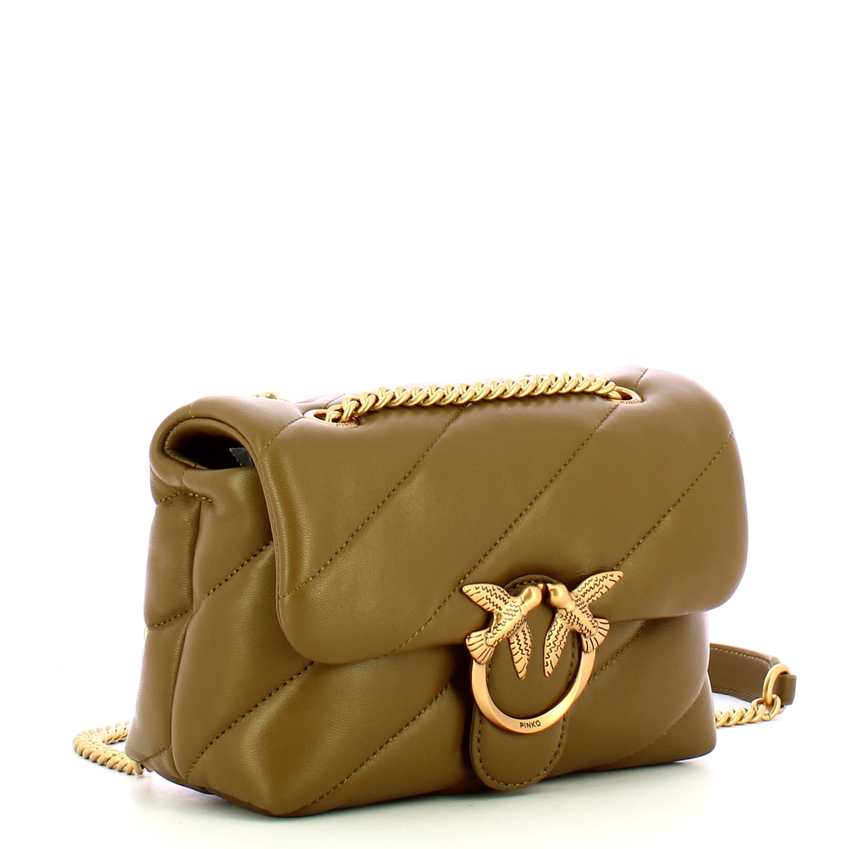 Pinko Mini Borsa a tracolla Love Puff Maxi Quilt Piantagione Amaro Antique Gold - 2