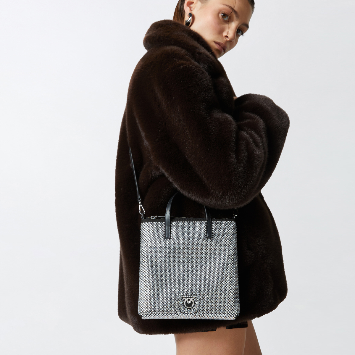 Pinko Mini Shopper Strass Jewel Nero Canna Di Fucile - 2 Pinko Mini Shopper Strass Jewel Nero Canna Di Fucile - 2