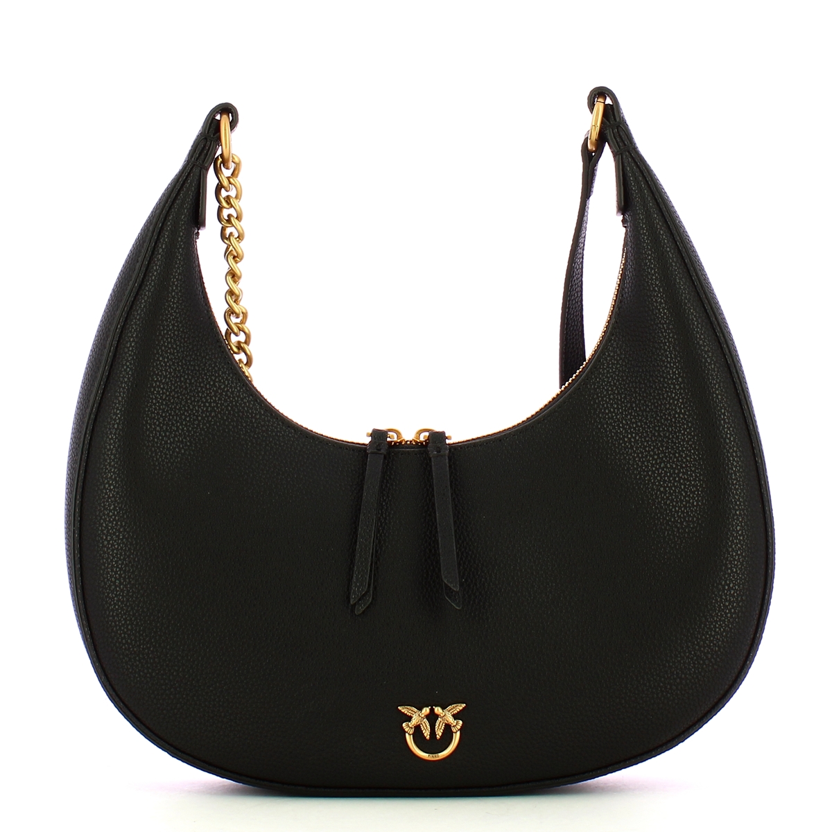 Pinko Sottospalla Brioche Hobo Classic Nero Antique Gold - 1 Pinko Sottospalla Brioche Hobo Classic Nero Antique Gold - 1
