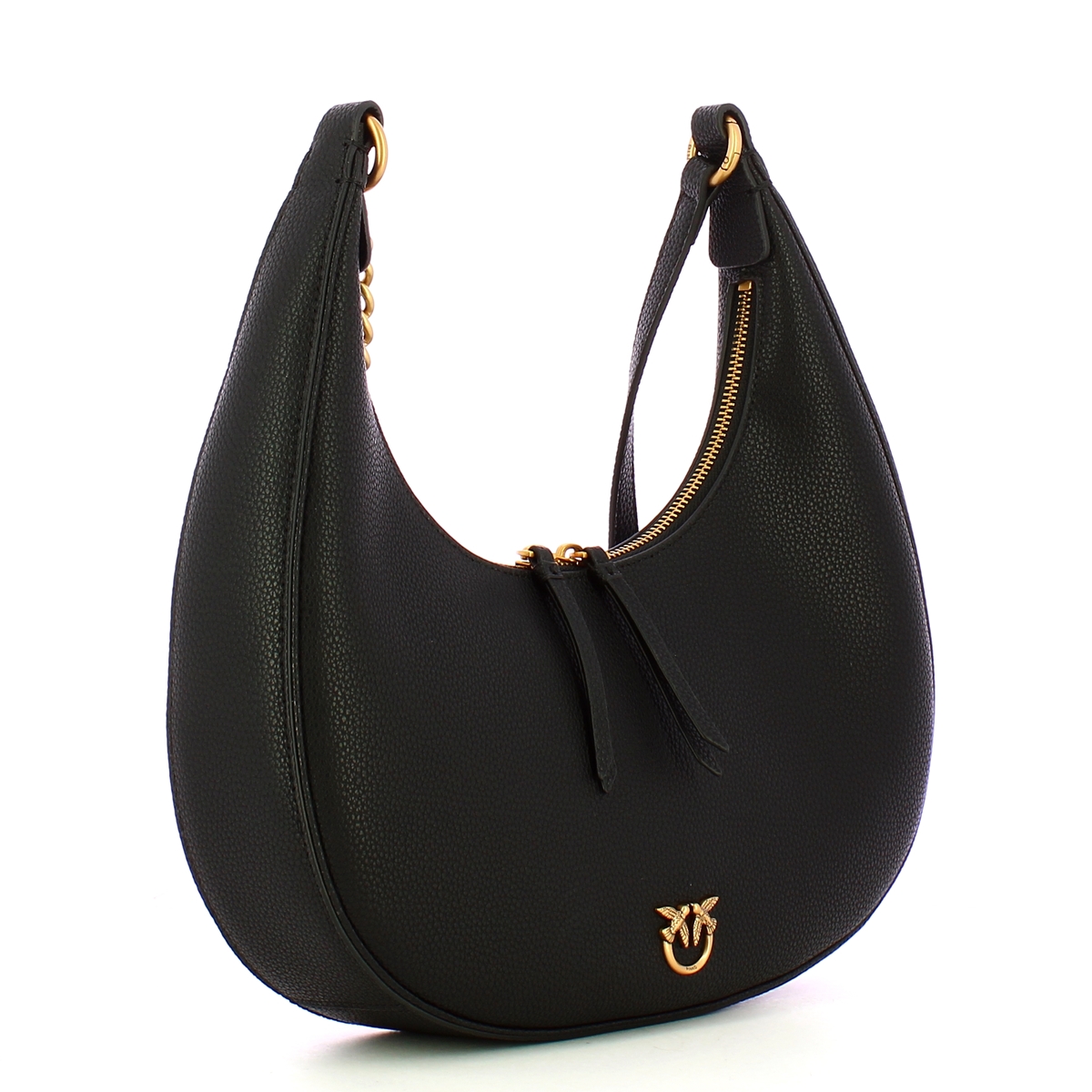 Pinko Sottospalla Brioche Hobo Classic Nero Antique Gold - 2 Pinko Sottospalla Brioche Hobo Classic Nero Antique Gold - 2