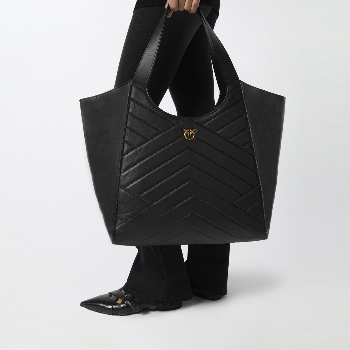 Pinko Tote Bag Puzzle Nero Antique Gold - 6 Pinko Tote Bag Puzzle Nero Antique Gold - 6