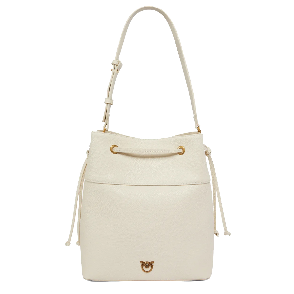 Pinko Borsa Secchiello Classic Bianco Seta Antique Gold - 1