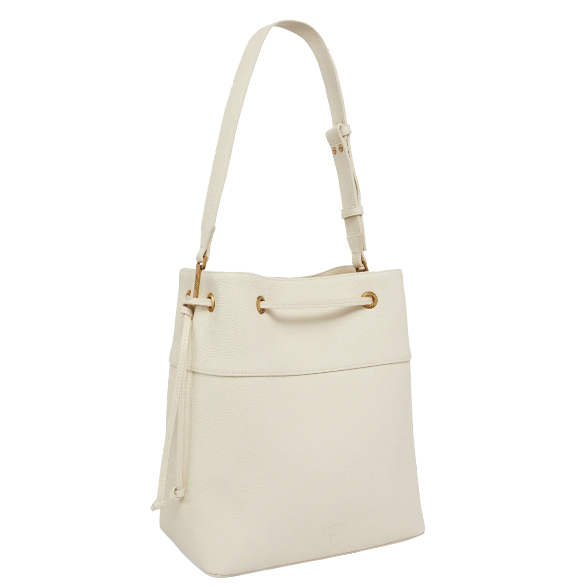 Pinko Borsa Secchiello Classic Bianco Seta Antique Gold - 3