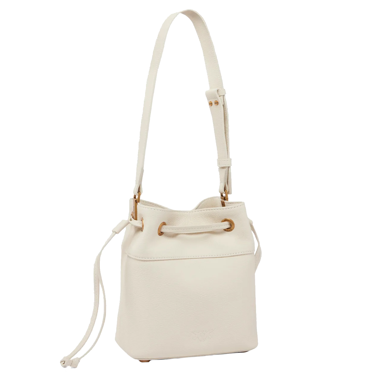 Pinko Borsa Secchiello piccolo Bianco Seta Antique Gold - 7