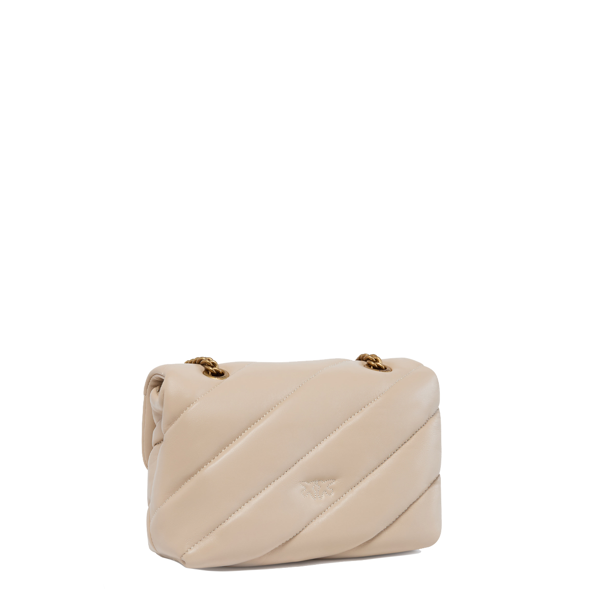 Pinko Mini Borsa a tracolla Love Puff Maxi Quilt Beige Grigio Fumo Antique Gold - 2