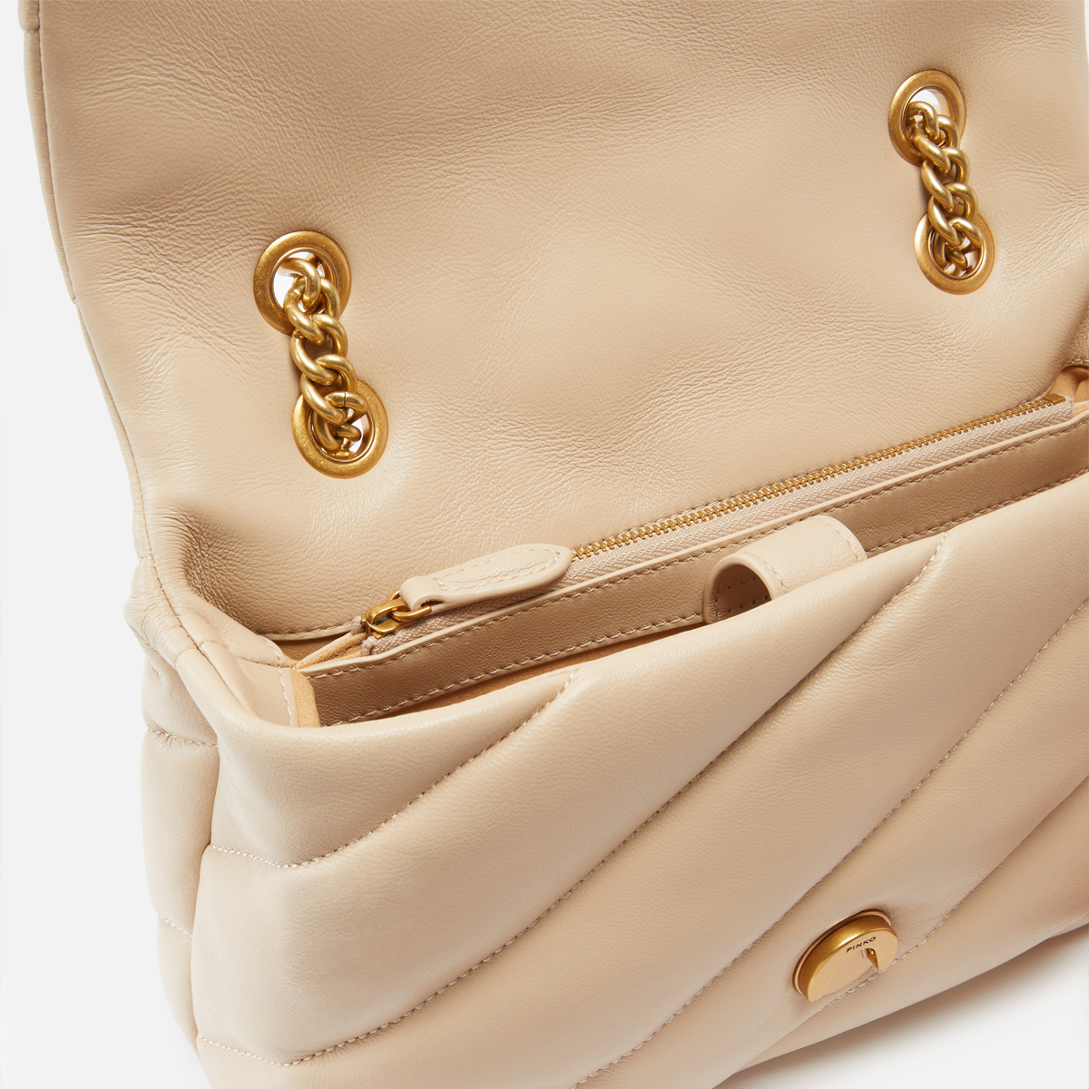 Pinko Borsa a tracolla Love Puff Beige Grigio Fumo Antique Gold - 4 Pinko Borsa a tracolla Love Puff Beige Grigio Fumo Antique Gold - 4