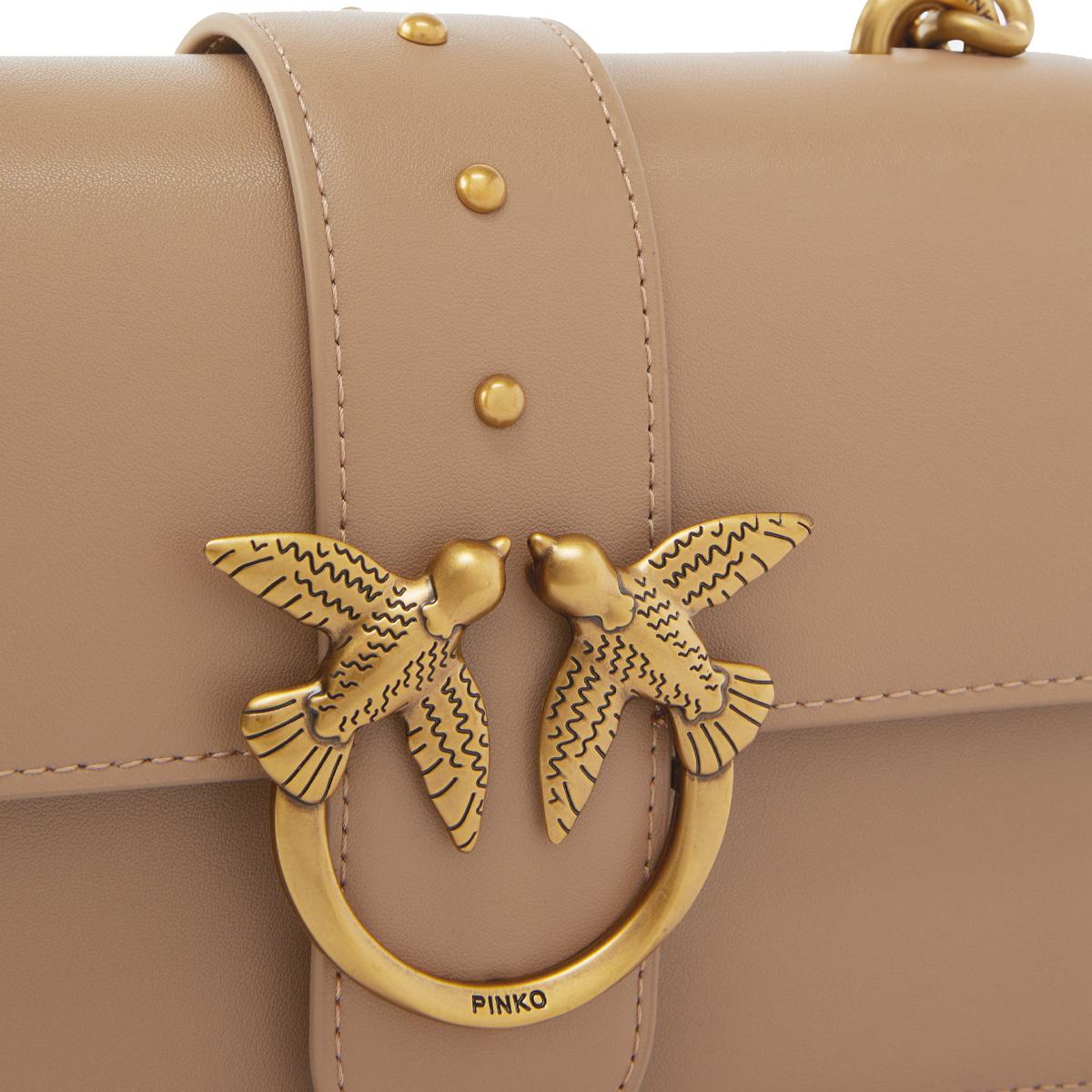 Pinko Mini Borsa a tracolla Love One Biscotto Zenzero Antique Gold - 3