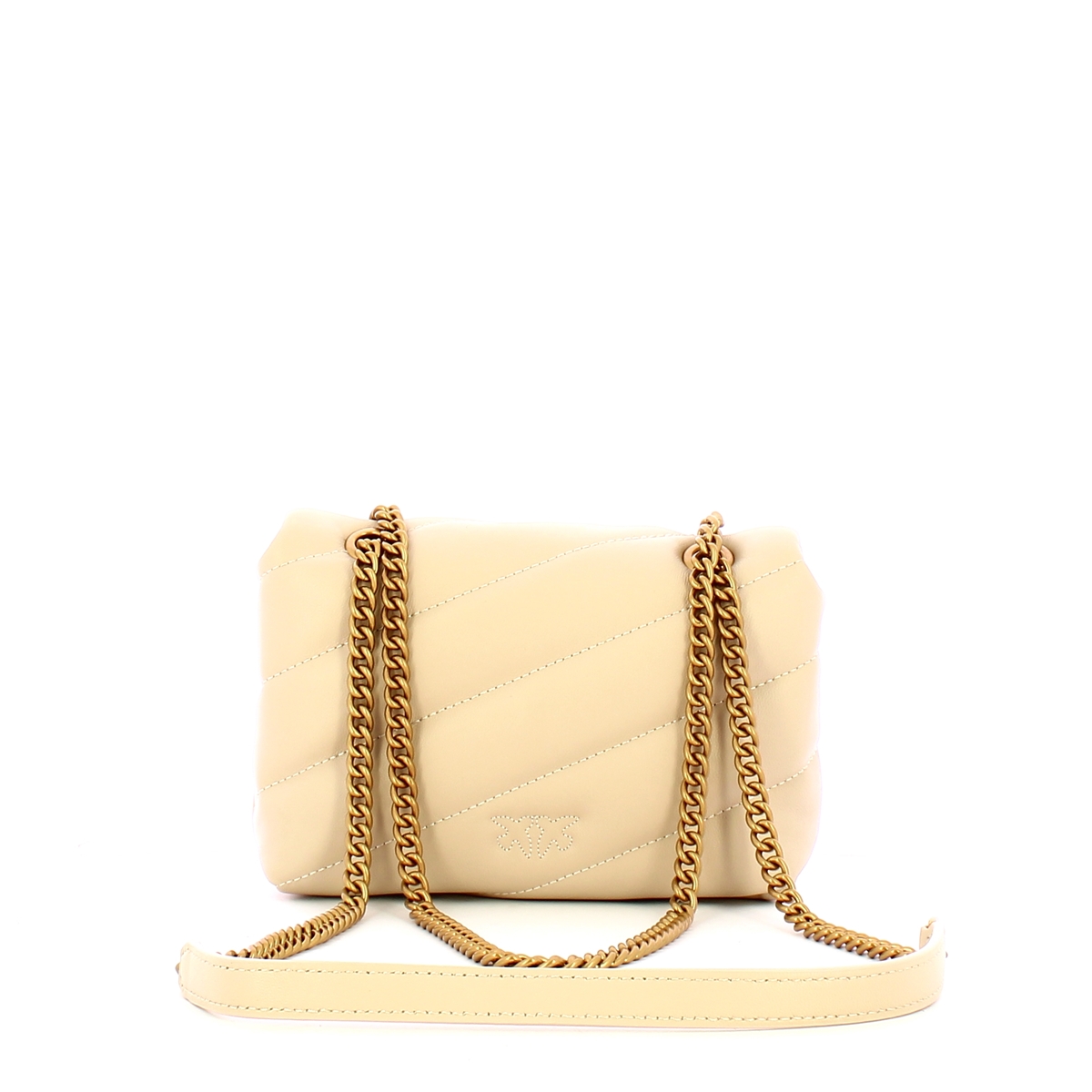 Pinko Mini Borsa a tracolla Love Puff Beige Grigio Fumo Antique Gold - 3