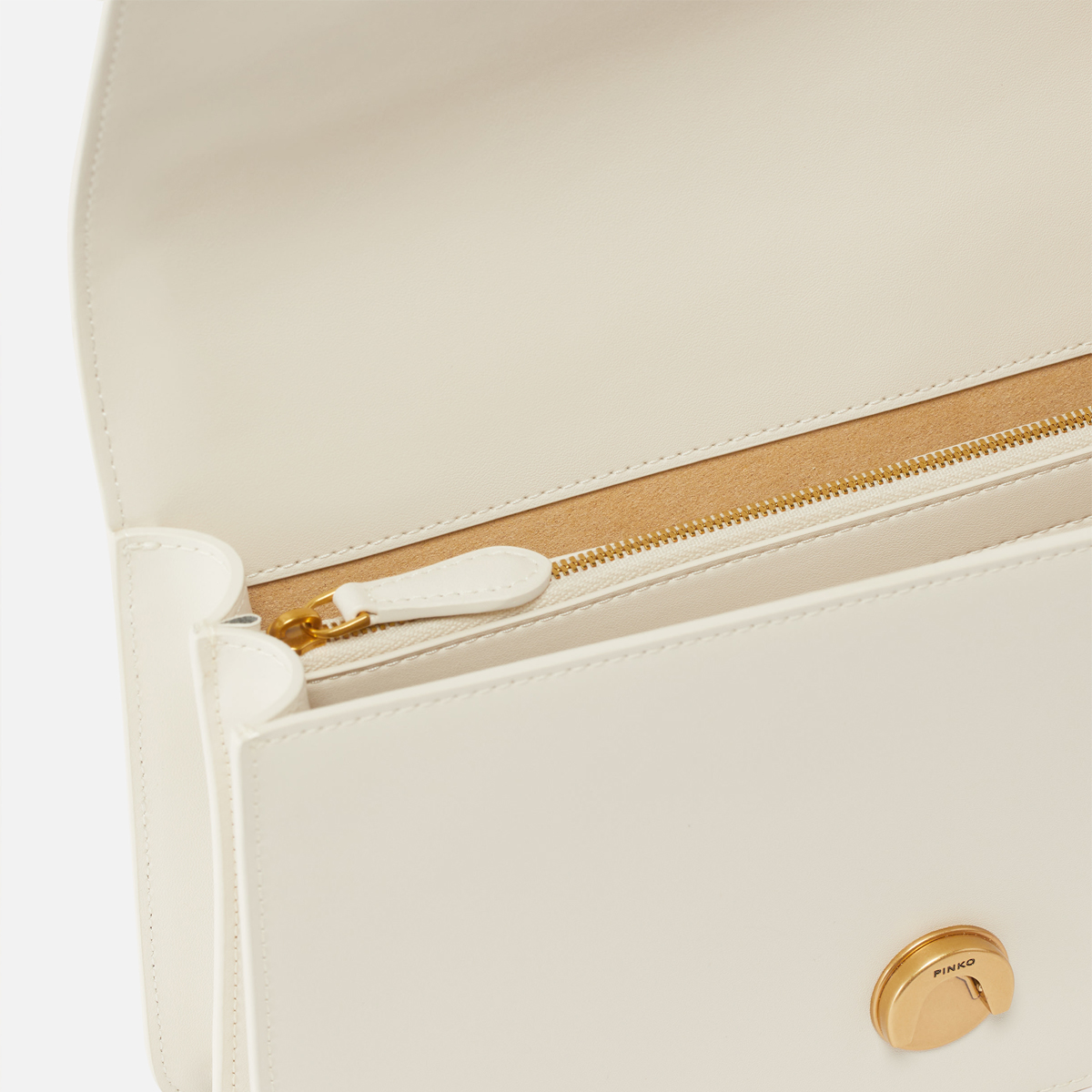 Pinko Borsa a tracolla Love One Classic Bianco Seta Antique Gold - 4 Pinko Borsa a tracolla Love One Classic Bianco Seta Antique Gold - 4