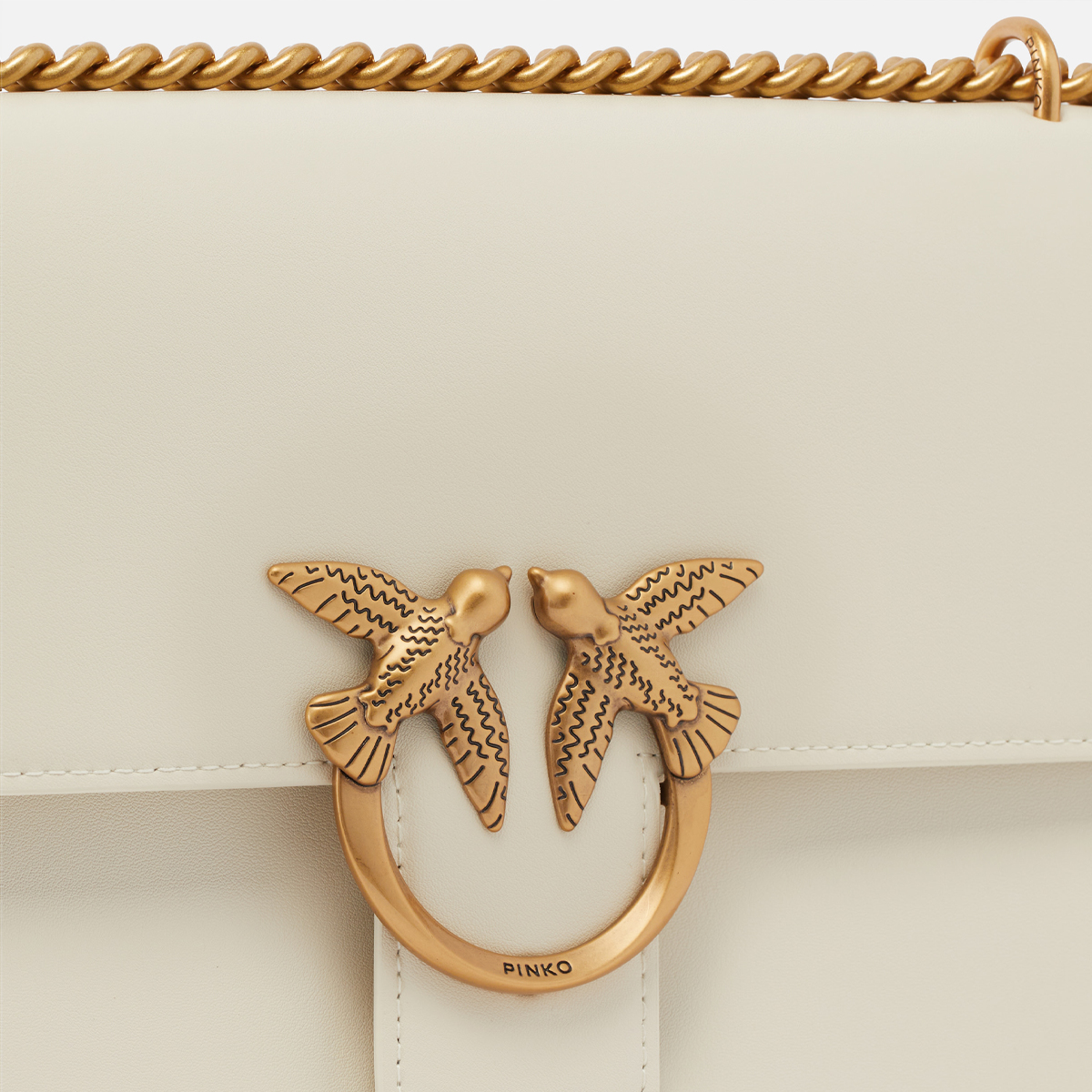 Pinko Borsa a tracolla Love One Classic Bianco Seta Antique Gold - 7 Pinko Borsa a tracolla Love One Classic Bianco Seta Antique Gold - 7