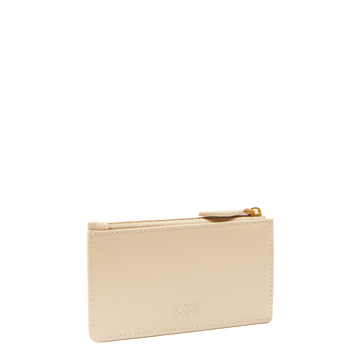 Pinko Airone Beige Grigio Fumo Antique Gold Card Holder - 2 Pinko Airone Beige Grigio Fumo Antique Gold Card Holder - 2