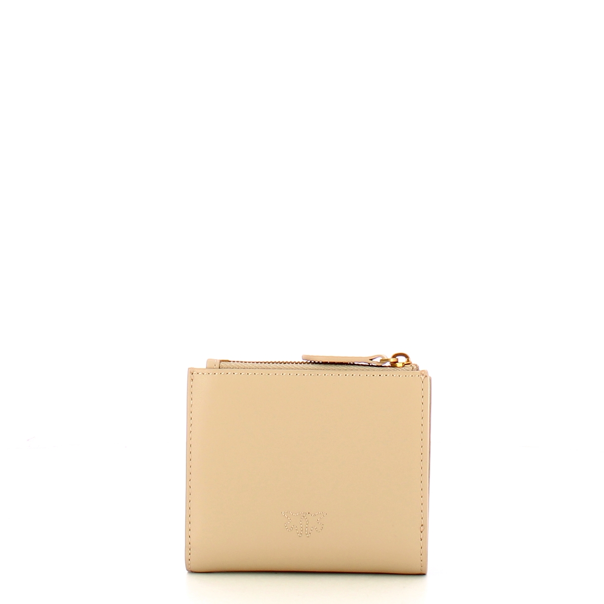Pinko Portafoglio Piccolo Multi Purpose Beige Grigio Fumo Antique Gold - 2