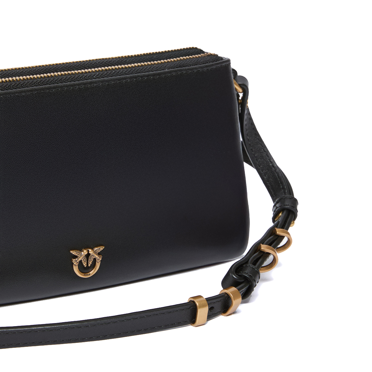 Pinko Tracollina Double Mini Nero Antique Gold - 3