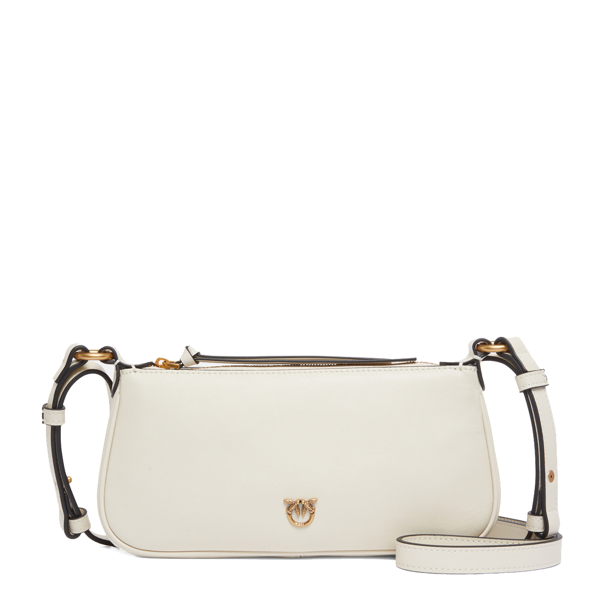 Pinko Borsa a tracolla Mini Half Moon Bianco Seta Antique Gold - 1 Pinko Borsa a tracolla Mini Half Moon Bianco Seta Antique Gold - 1