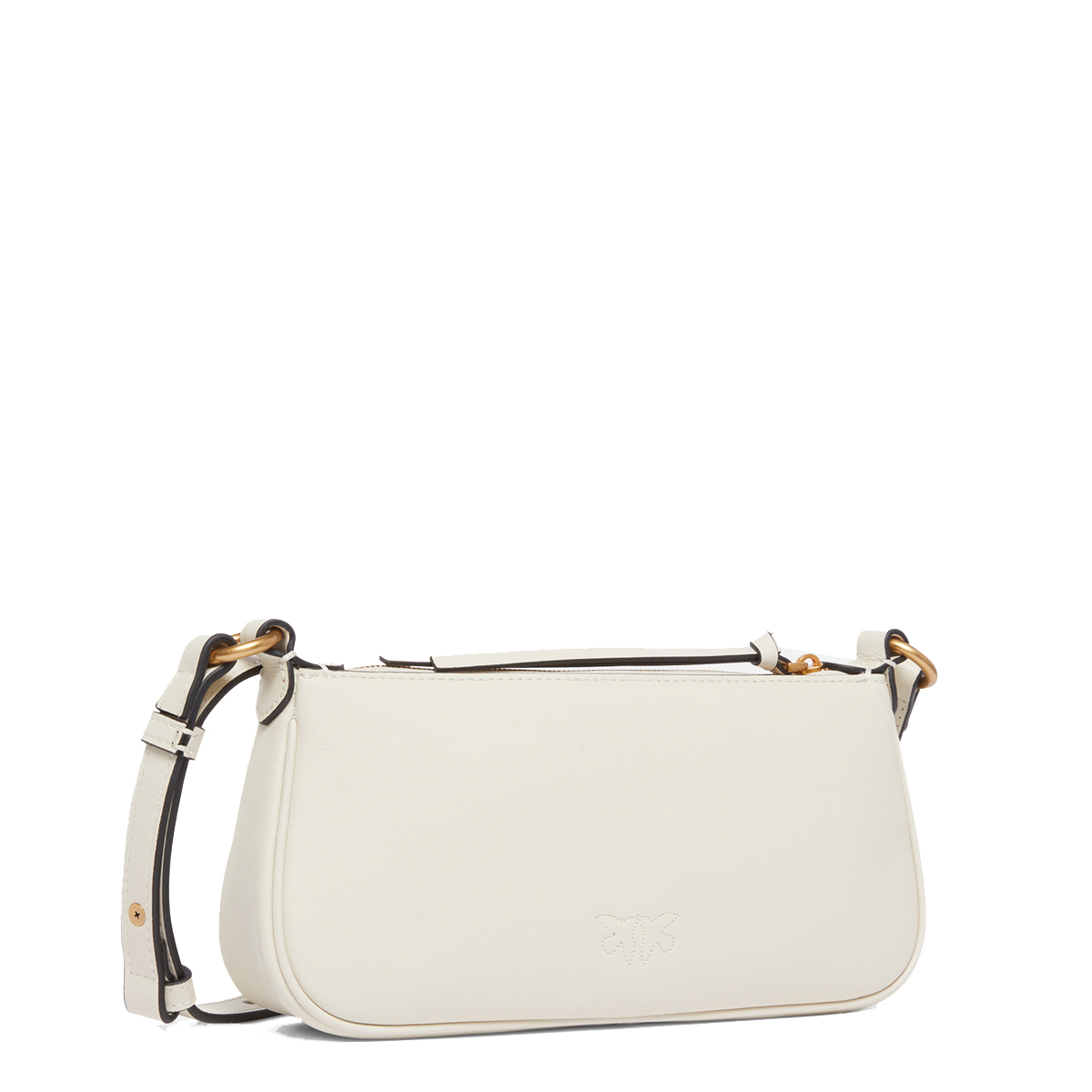 Pinko Borsa a tracolla Mini Half Moon Bianco Seta Antique Gold - 2 Pinko Borsa a tracolla Mini Half Moon Bianco Seta Antique Gold - 2