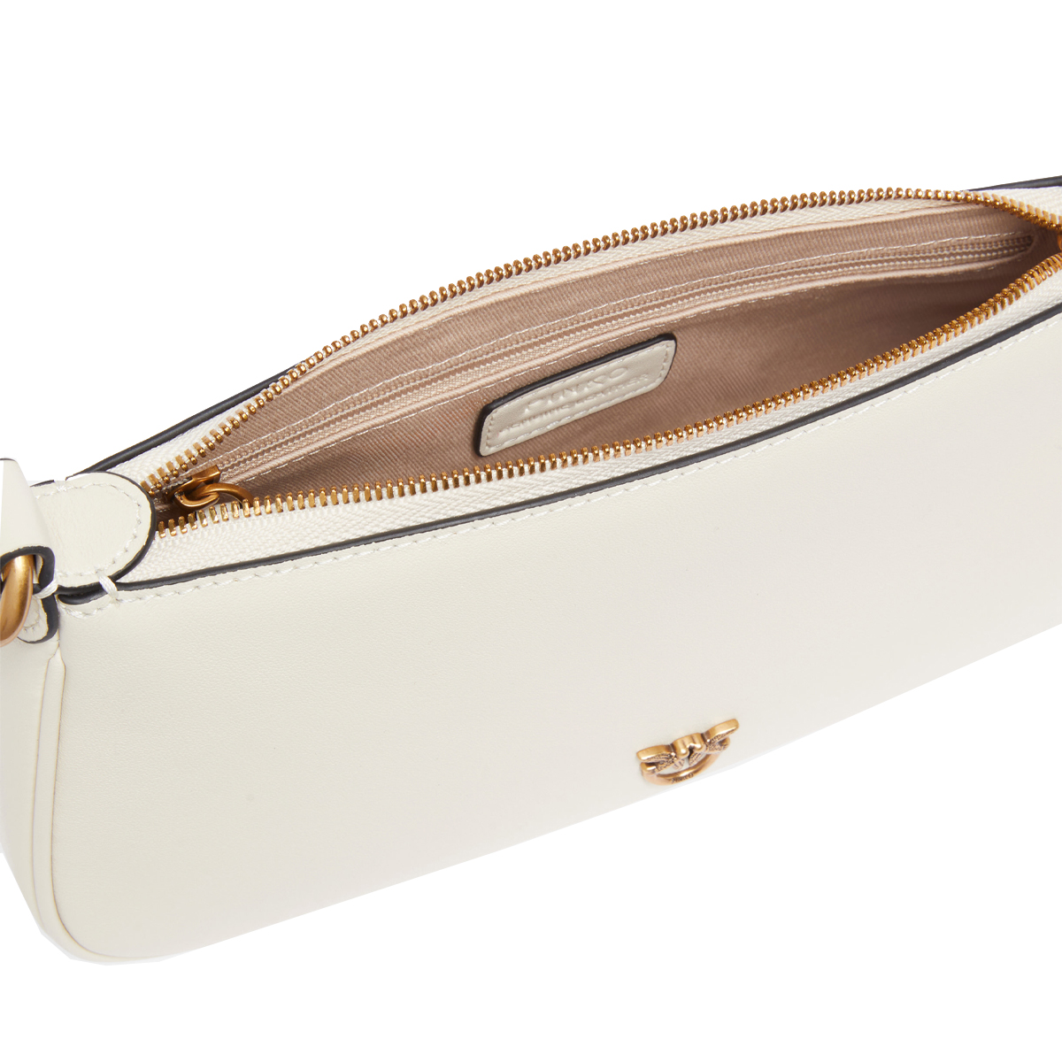 Pinko Borsa a tracolla Mini Half Moon Bianco Seta Antique Gold - 4 Pinko Borsa a tracolla Mini Half Moon Bianco Seta Antique Gold - 4