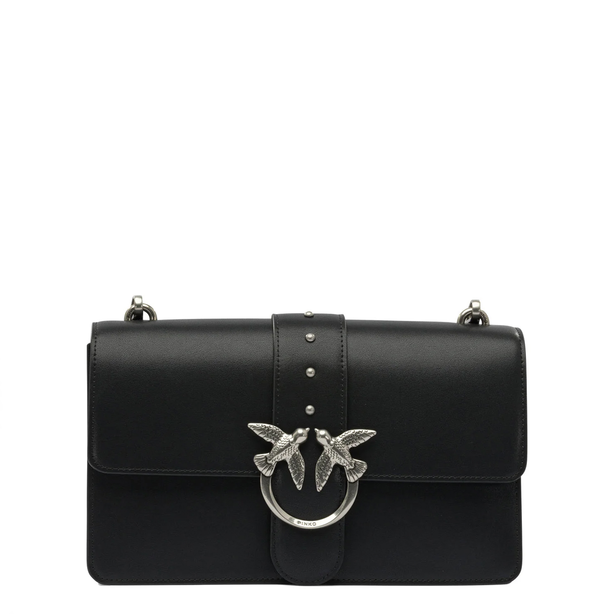 Pinko Tracolla Love One Classic Nero Old Silver - 1 Pinko Tracolla Love One Classic Nero Old Silver - 1