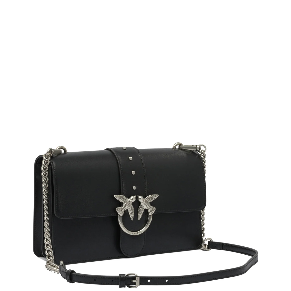 Pinko Tracolla Love One Classic Nero Old Silver - 2 Pinko Tracolla Love One Classic Nero Old Silver - 2