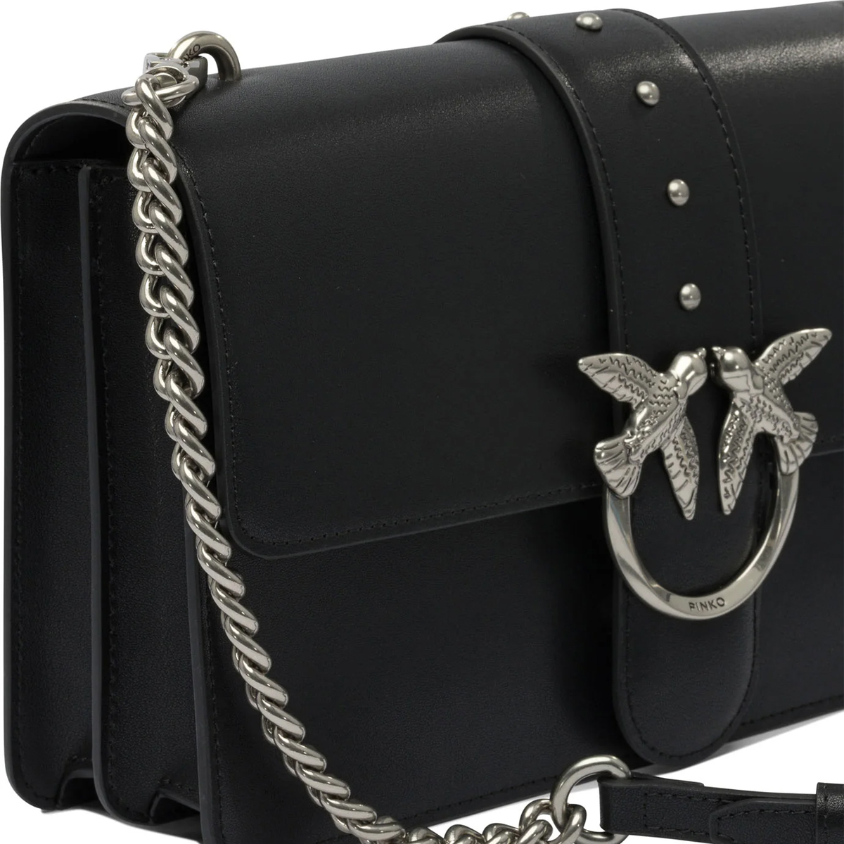 Pinko Tracolla Love One Classic Nero Old Silver - 4 Pinko Tracolla Love One Classic Nero Old Silver - 4