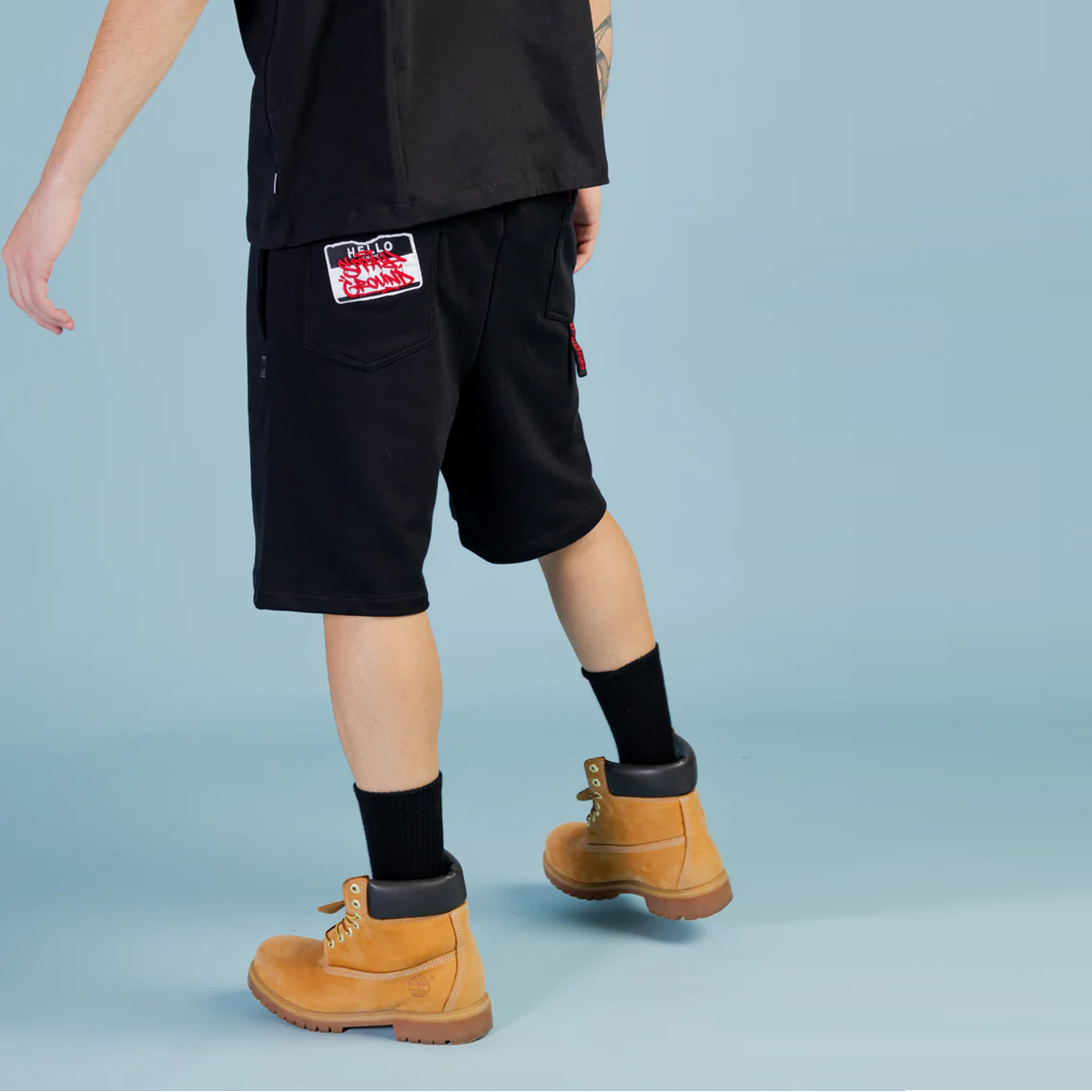 Sprayground Pantaloncini Label Shark Black - 2