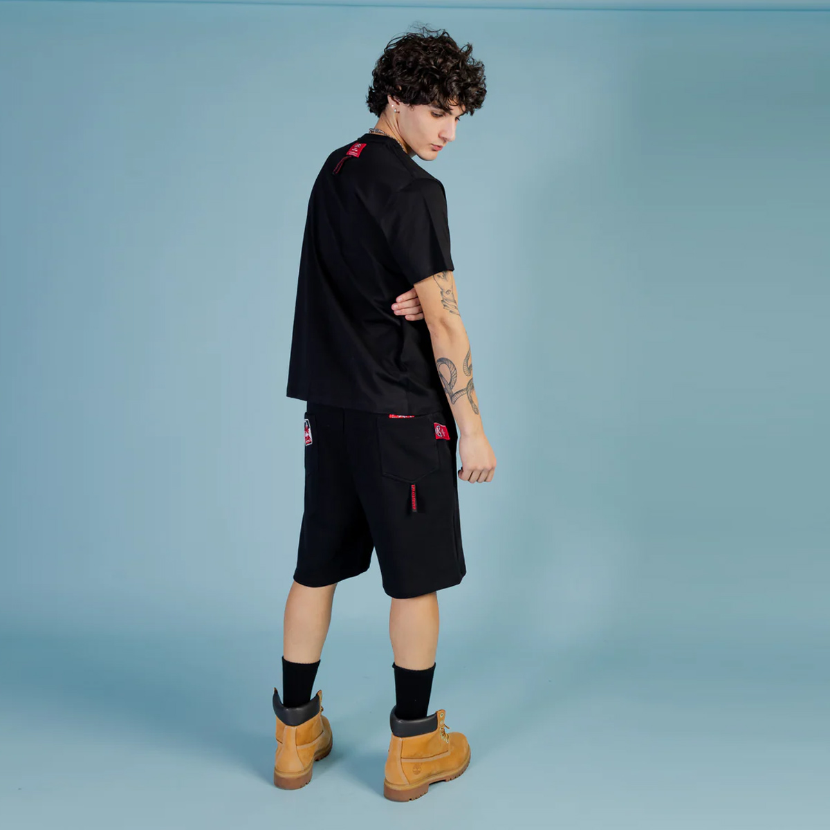Sprayground Pantaloncini Label Shark Black - 5