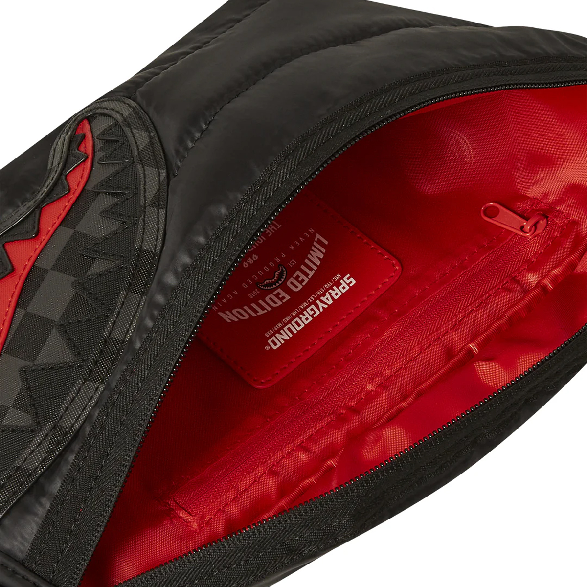 Sprayground Marsupio Black Puffer Grey Check Limited Edition - 4