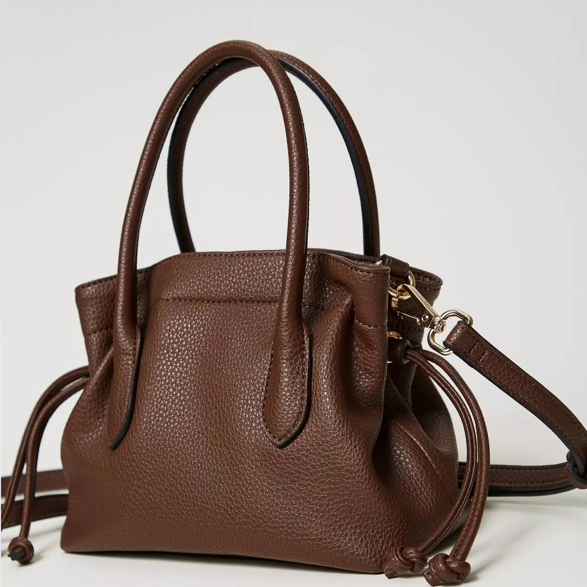 Twinset Oval T Coffee Chocolate Small Tote Bag - 4 Twinset Oval T Coffee Chocolate Small Tote Bag - 4