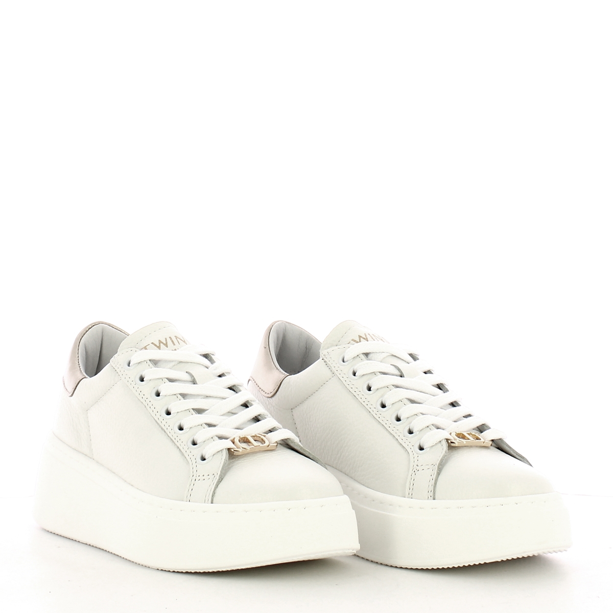 Twin Set Sneakers Flatform Bianco Ottico Oro - 2 Twin Set Sneakers Flatform Bianco Ottico Oro - 2