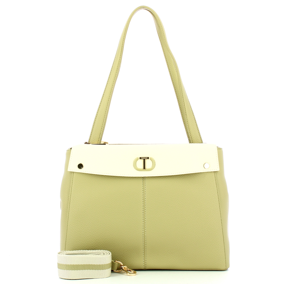 Twinset Tote piccola I'm Not A Lady Bic. Khaki Green Madreperla - 4