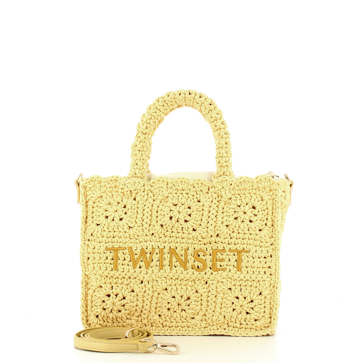 Twinset Shopping Bag piccola Bohemienne Pale Yellow - 4