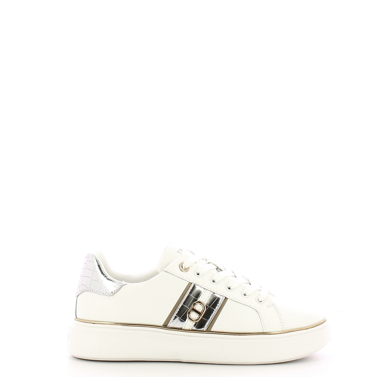 Twinset Sneakers in pelle Oval T Bic. Ottico Argento - 1 Twinset Sneakers in pelle Oval T Bic. Ottico Argento - 1