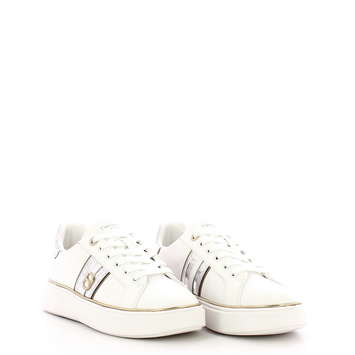 Twinset Sneakers in pelle Oval T Bic. Ottico Argento - 2 Twinset Sneakers in pelle Oval T Bic. Ottico Argento - 2
