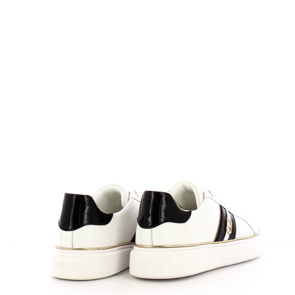 Twinset Sneakers in pelle Oval T Bic. Ottico Nero - 3 Twinset Sneakers in pelle Oval T Bic. Ottico Nero - 3