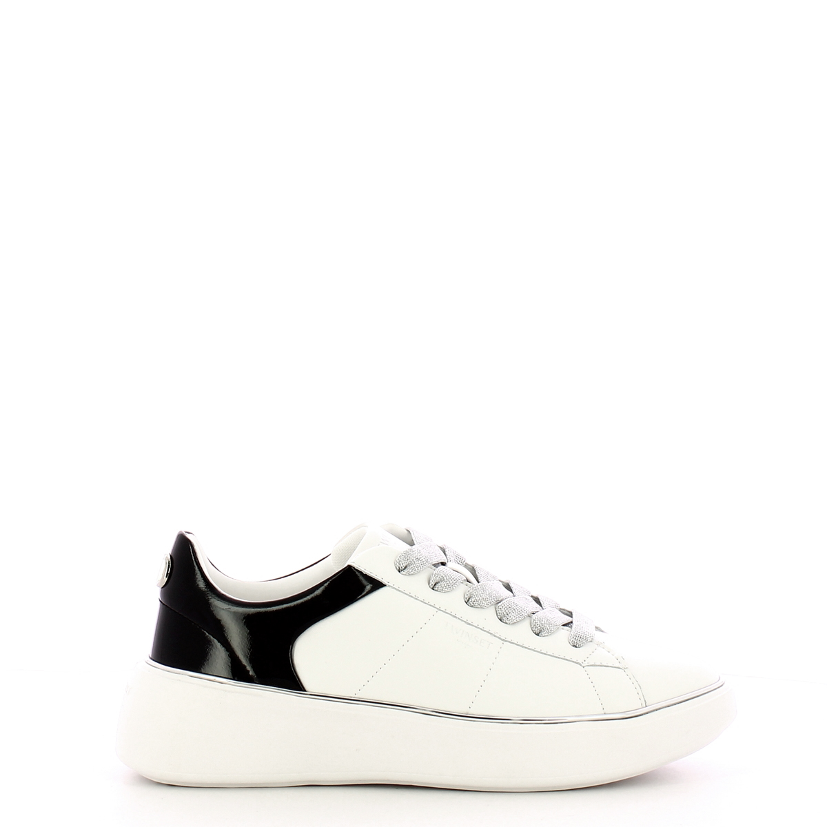 Twinset Sneakers in pelle Oval T Bic. Ottico Nero - 1 Twinset Sneakers in pelle Oval T Bic. Ottico Nero - 1
