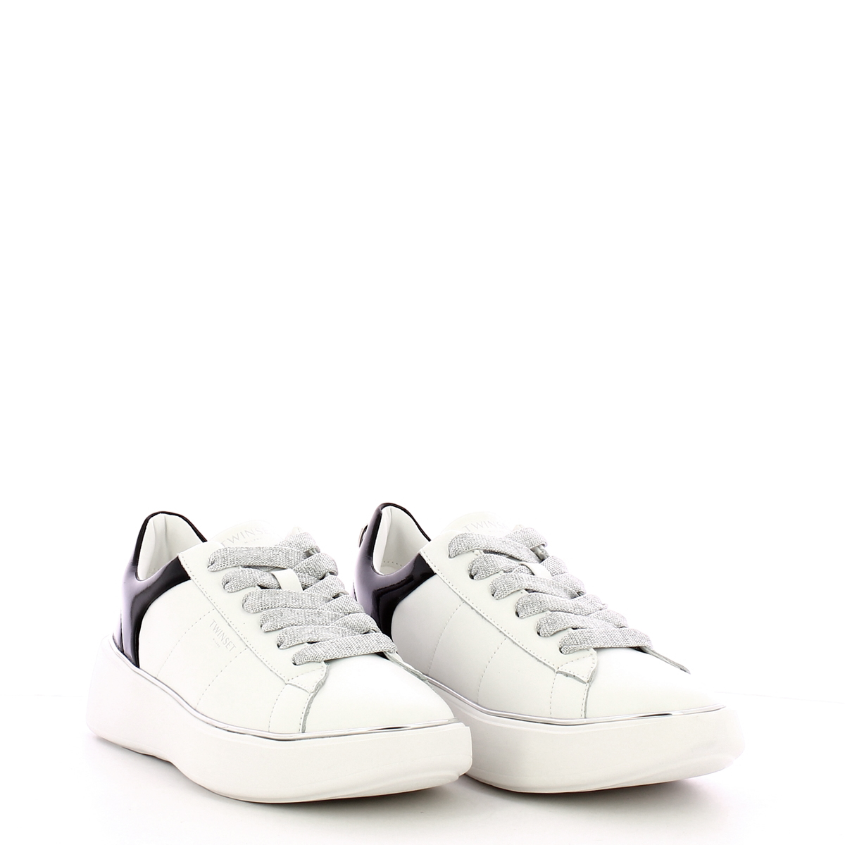 Twinset Sneakers in pelle Oval T Bic. Ottico Nero - 2 Twinset Sneakers in pelle Oval T Bic. Ottico Nero - 2