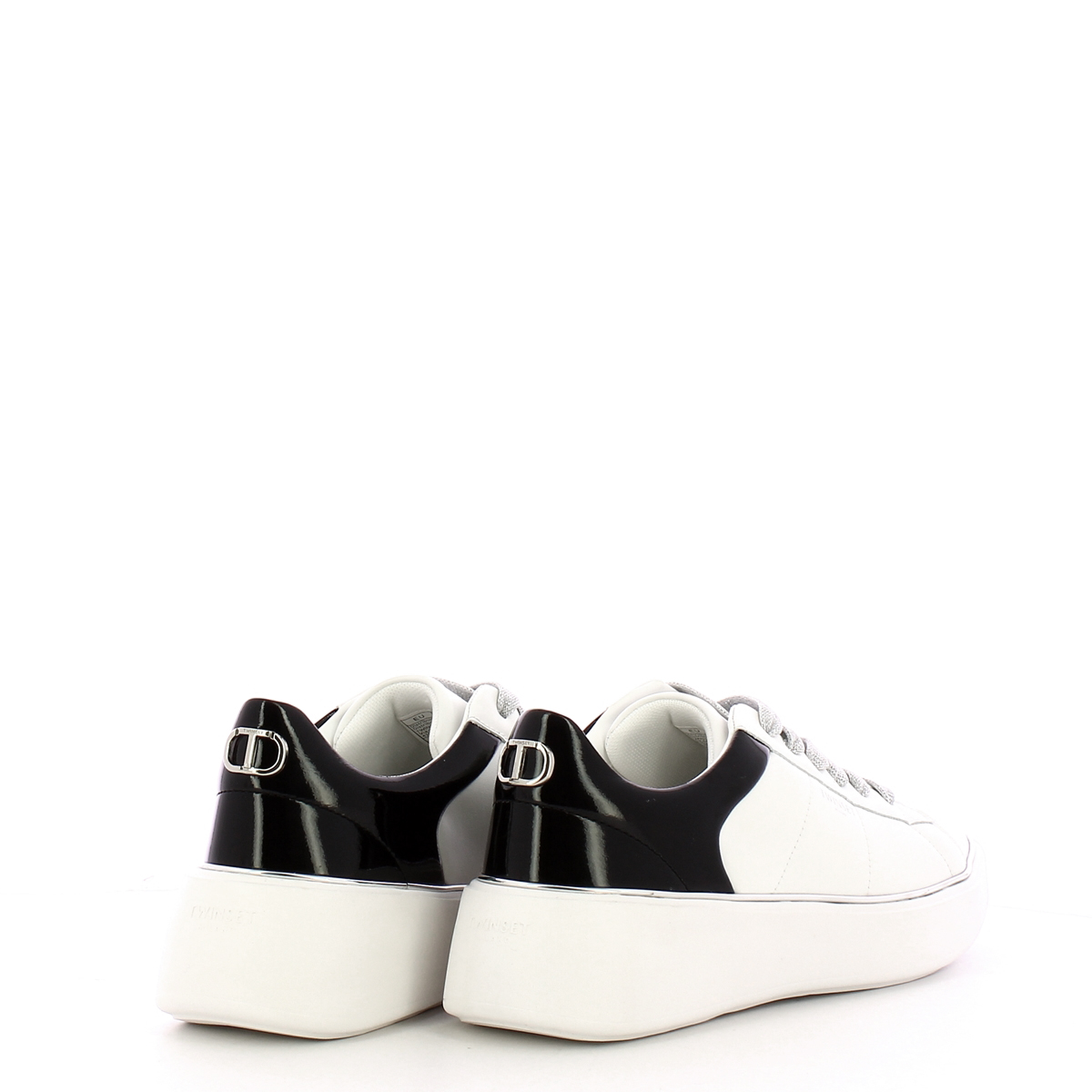 Twinset Sneakers in pelle Oval T Bic. Ottico Nero - 3 Twinset Sneakers in pelle Oval T Bic. Ottico Nero - 3