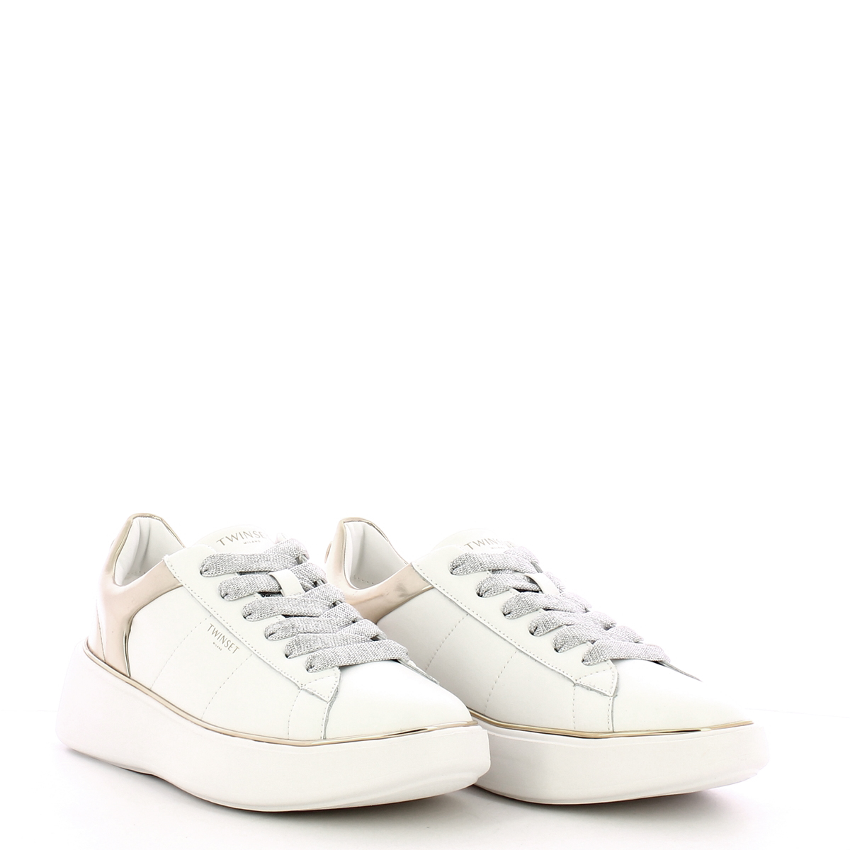 Twinset Sneakers in pelle Oval T Bic. Ottico Oro - 3 Twinset Sneakers in pelle Oval T Bic. Ottico Oro - 3