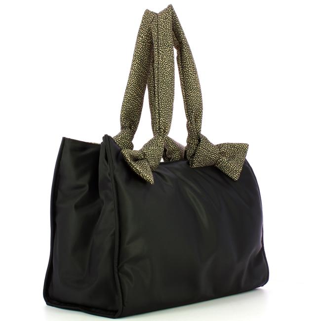 Borbonese Borsa Shopping L Nero OP Naturale - 2