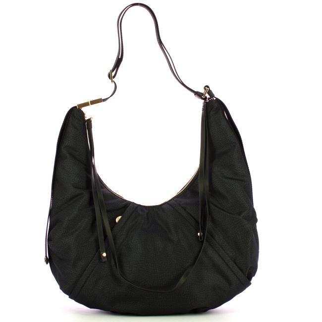 Borbonese Borsa Hobo Medium Dark Black - 1