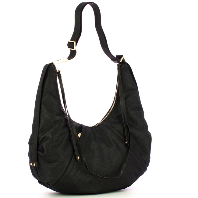 Borbonese Borsa Hobo Medium Dark Black - 2