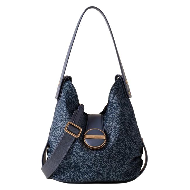 Borbonese Borsa a spalla Eclipse Hobo Small Denim - 1