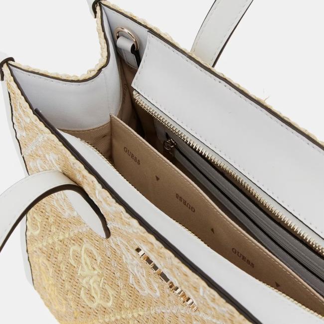 Guess Borsa a mano Silvana 4G Cornsilk Logo - 3