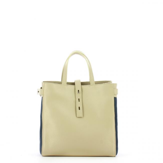 Iuntoo Shopper Piccola Graziosa con logo Beige Jeans - 3