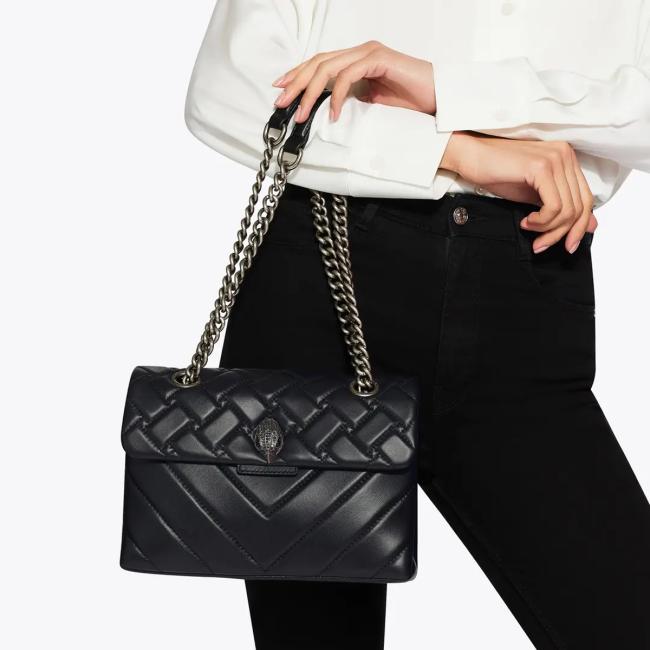 KUGE Borsa a spalla Kensington Bag Large Black Comb - 2