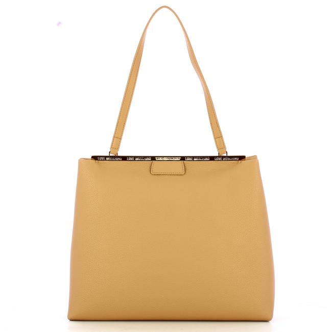 Love Moschino Borsa a spalla Lettering Logo Sabbia - 3