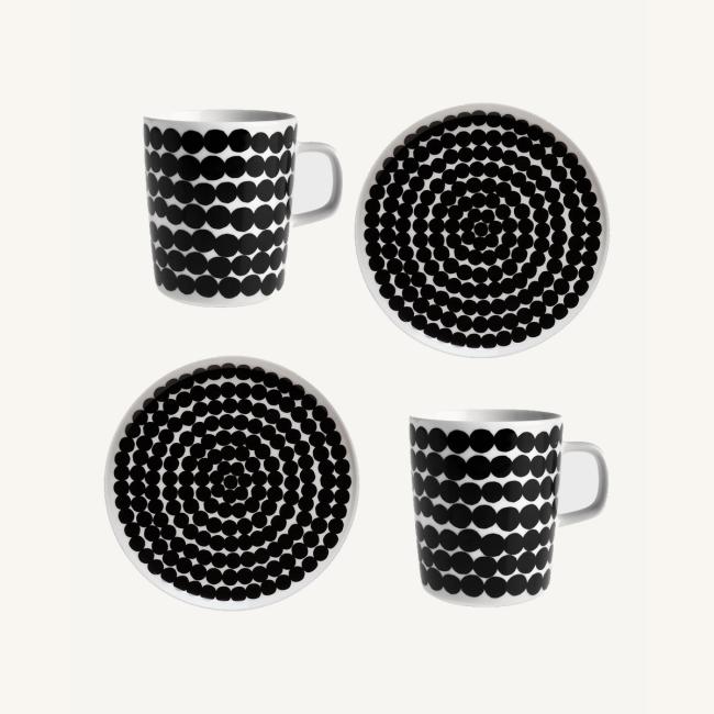 Marimekko Breakfast Set Oiva/Siirtolapuutarha Mugs + Plate - 1
