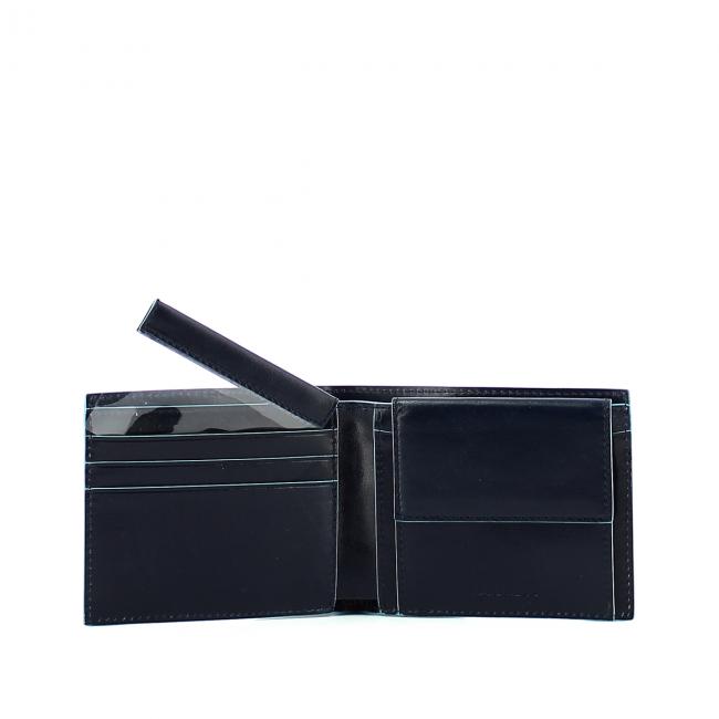 Men wallet with coin pouch Blue Square Men wallet with coin pouch Blue Square