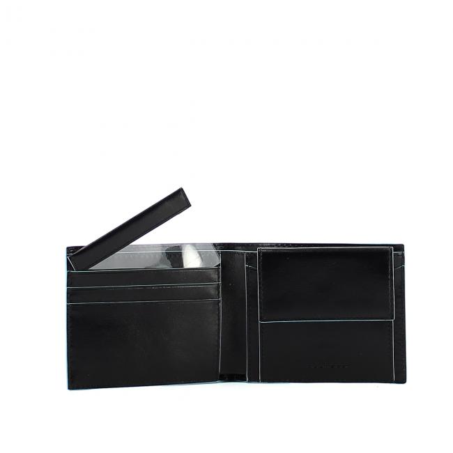 Men wallet with coin pouch Blue Square Men wallet with coin pouch Blue Square